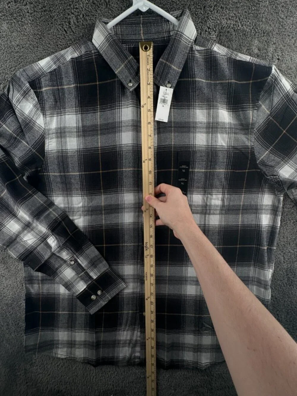 NWT Banana Republic Flannel Button Up Black Check Men Soft $70 XL Slim Untucked